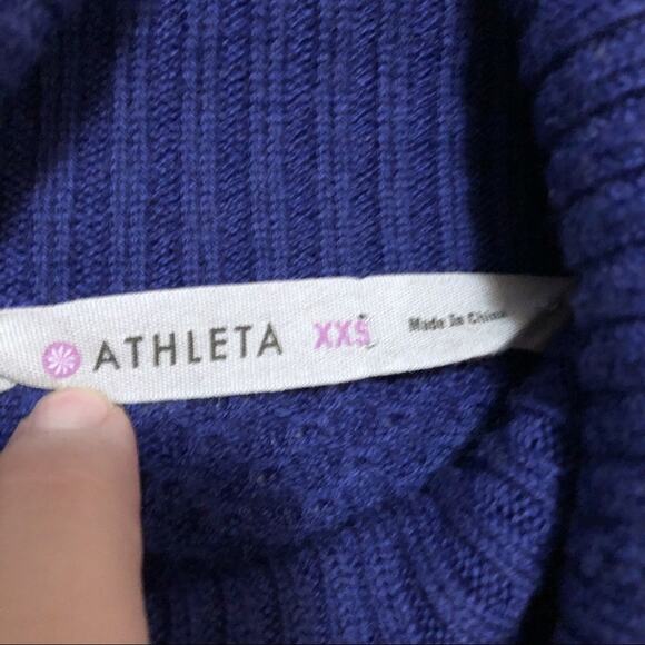 Athleta Merino sweater wool blue turtleneck XXS - Picture 2 of 5